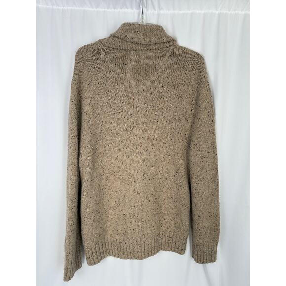 Wool Blend Cardigan Sweater Mens XL Tan Shawl Collar Academia Professor Grandpa - Picture 2 of 9